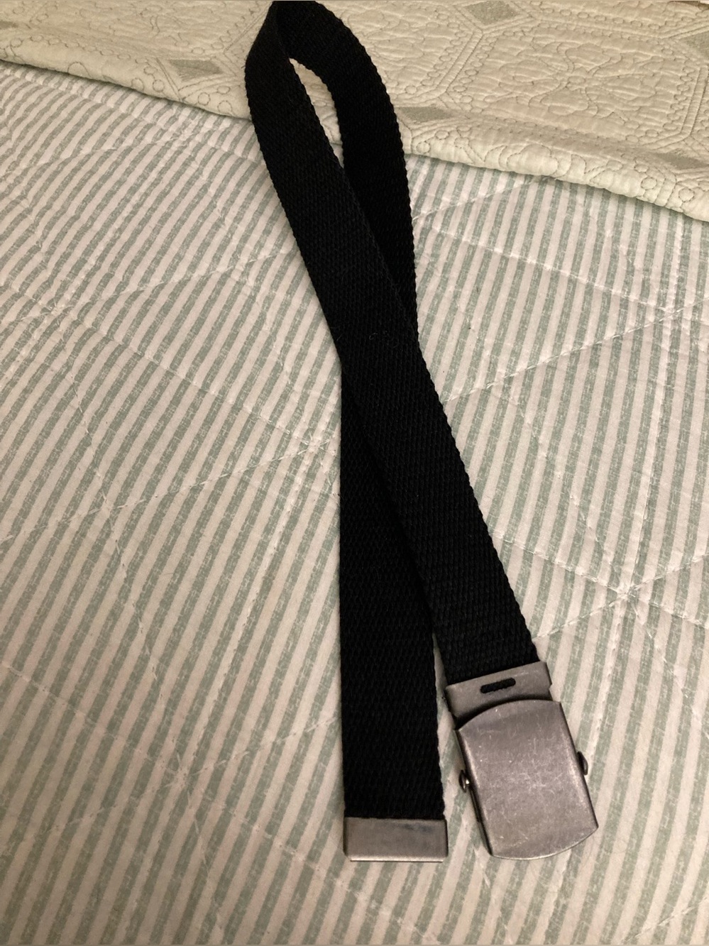 Boys' Military-Style Black Canvas Shorts Web Belt Distressed Slider Buckle
